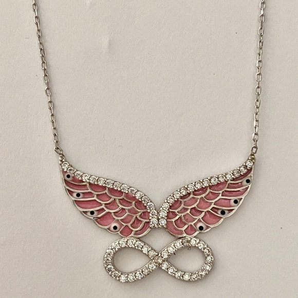 😇Angelwings infinity 925 silver necklace